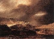 Rembrandt Peale Stormy Landscape oil